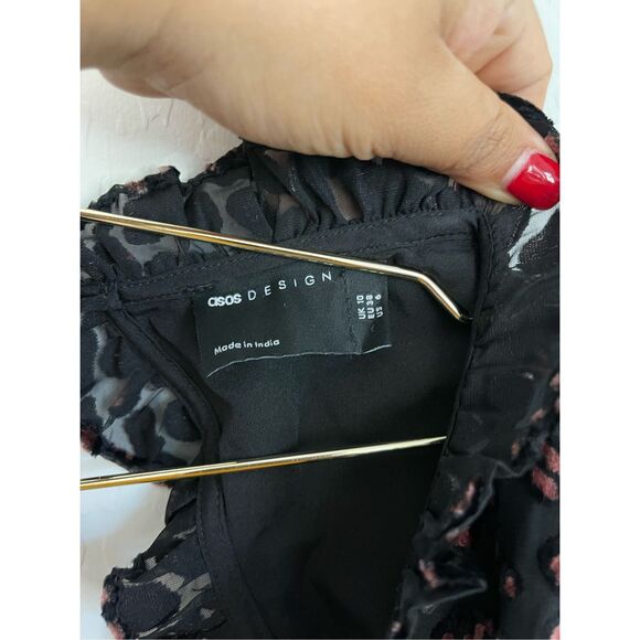 ASOS DESIGN Velvet Animal Print Party Dress Size 6 - Picture 5 of 10